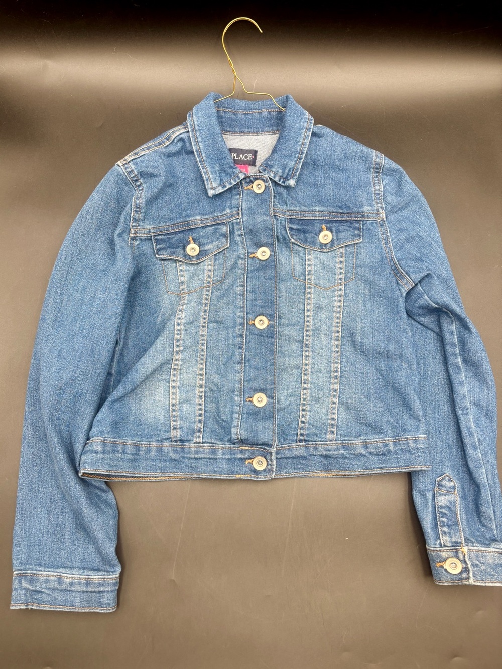 The Children's Place Girls Classic Blue Denim Jacket (10/12 Large)